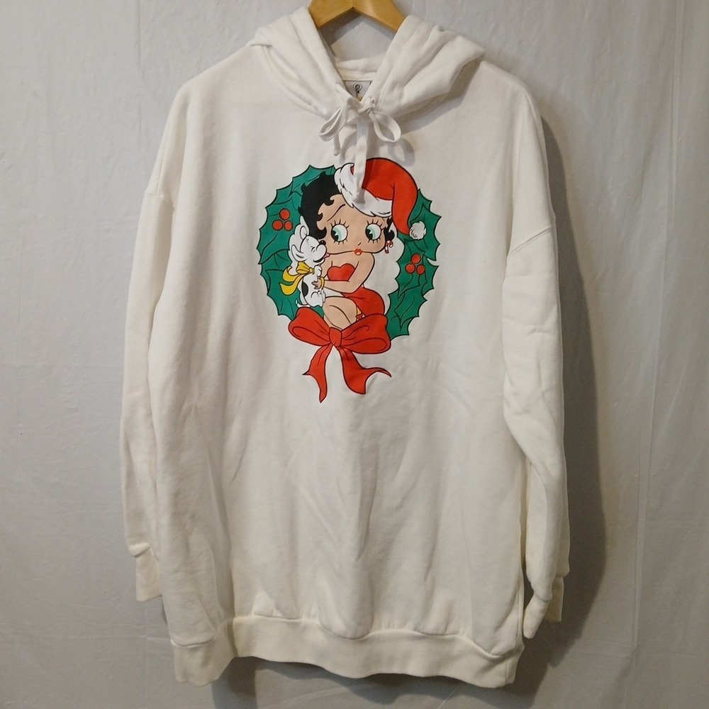 Betty Boop Christmas Hoodie Women's Size 1X Oversized